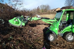 Avant with flail mower